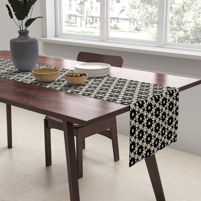Intricate Geometric Floral Pattern Table Runner Gallery Image 2