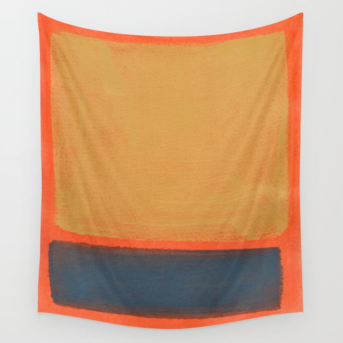 Colourful Field Lemon Slate Blue Wall Tapestry Gallery Image 1