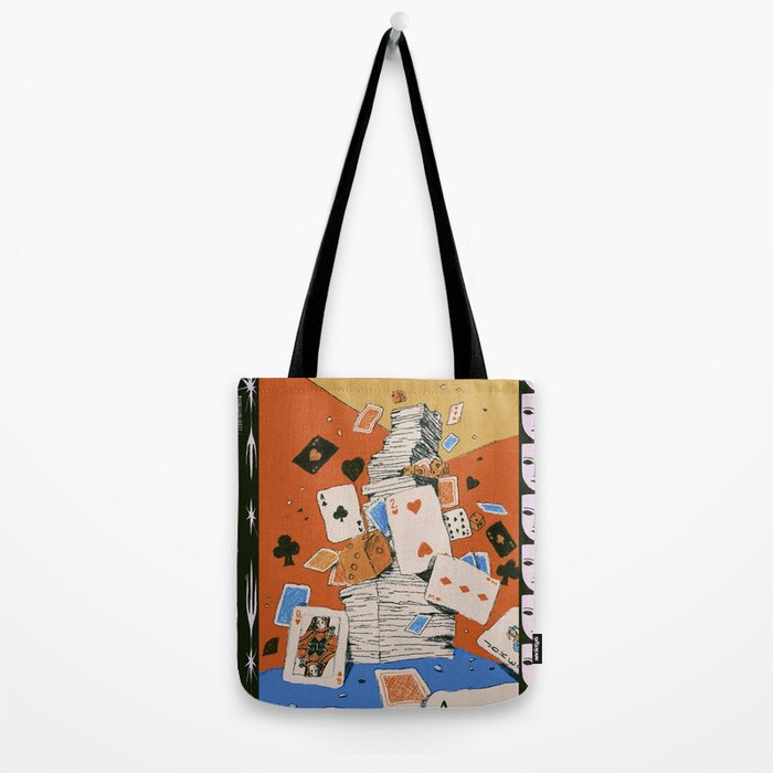 'Texas' - Surreal Illustration with Playing Cards and Dice, Western Retro Style Tote Bag Gallery Image 2