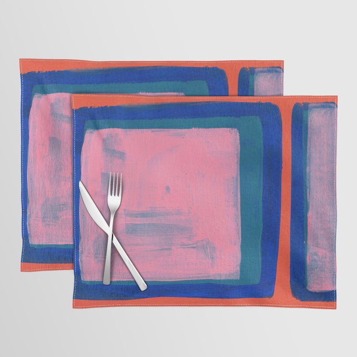 Double Blue Pink Colourfield  Placemat Gallery Image 1