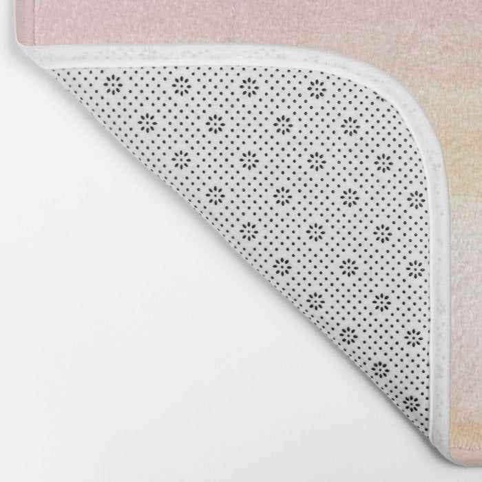 Pastel pink coral blush cream watercolor abstract watercolor pattern Bath Mat Gallery Image 2