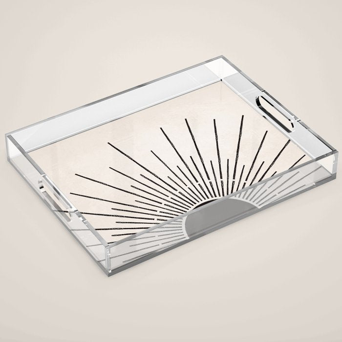 Boho Sun no. 5 Black Acrylic Tray Gallery Image 1