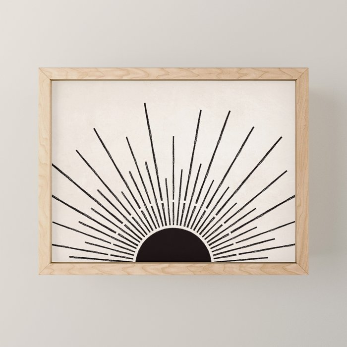 Boho Sun no. 5 Black Mini Art Print Gallery Image 1