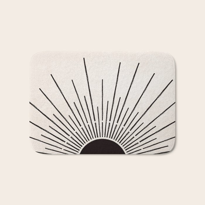 Boho Sun no. 5 Black Bath Mat Gallery Image 1
