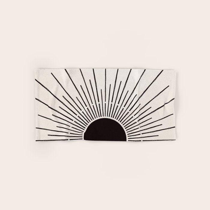 Boho Sun no. 5 Black Bath Towel Gallery Image 1
