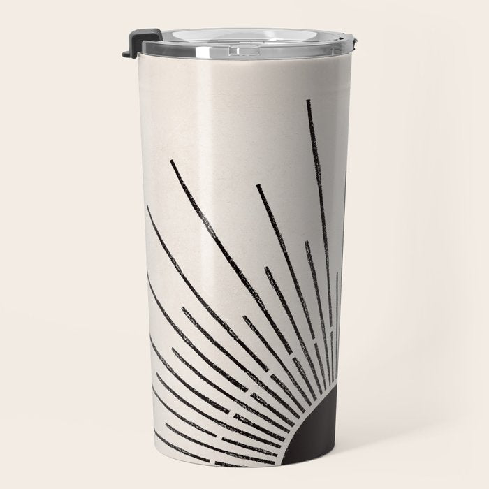 Boho Sun no. 5 Black Travel Mug Gallery Image 3