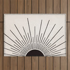 Boho Sun no. 5 Black Outdoor Rug Gallery Image 1