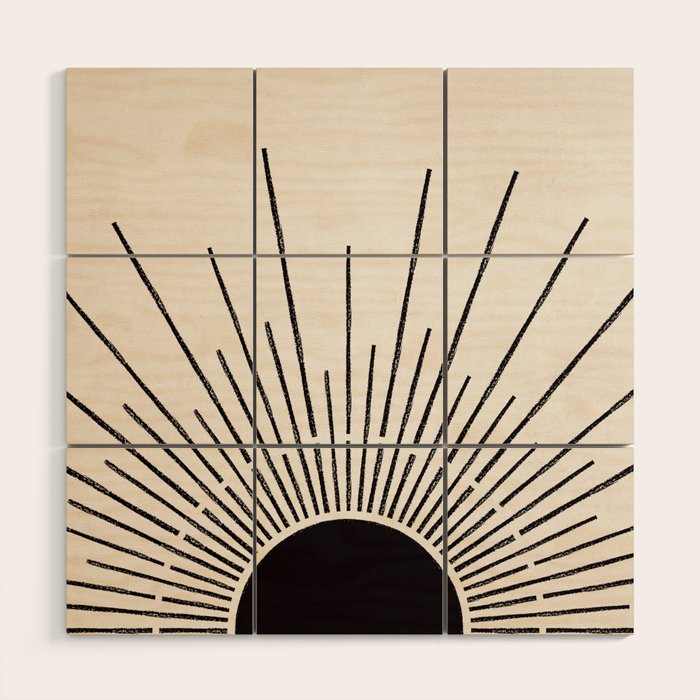 Boho Sun no. 5 Black Wood Wall Art Gallery Image 1