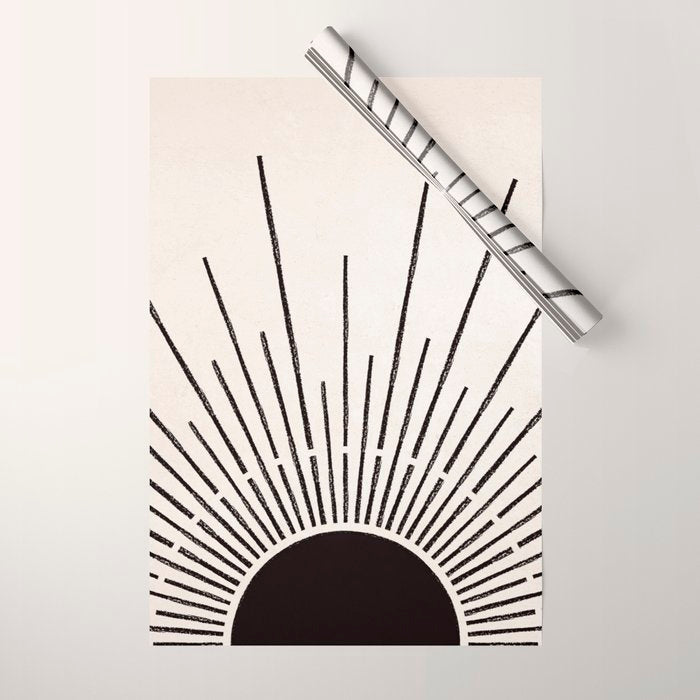 Boho Sun no. 5 Black Wrapping Paper Gallery Image 1