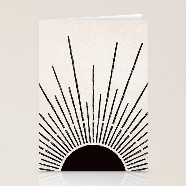 Boho Sun no. 5 Black Stationery Card Gallery Image 1
