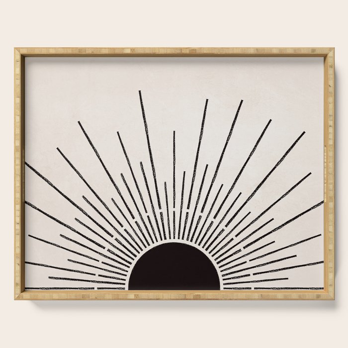 Boho Sun no. 5 Black Serving Tray Gallery Image 1