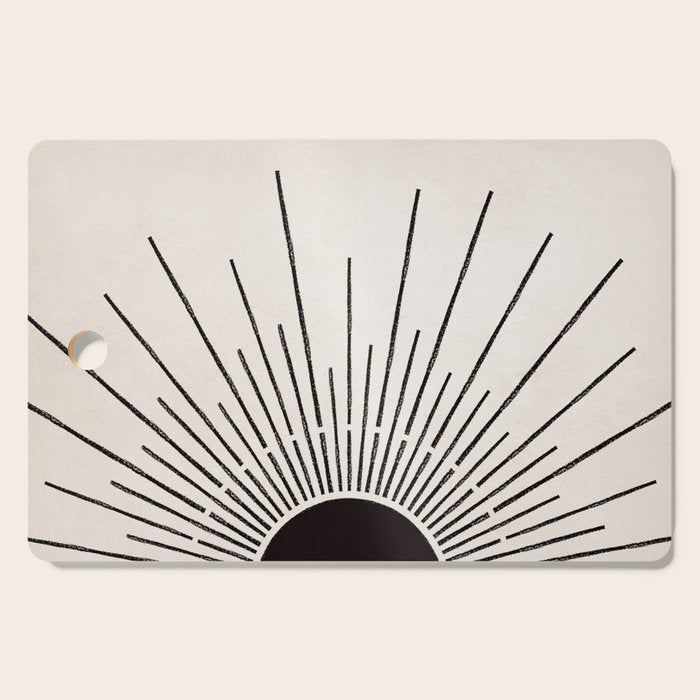 Boho Sun no. 5 Black Cutting Board Gallery Image 1