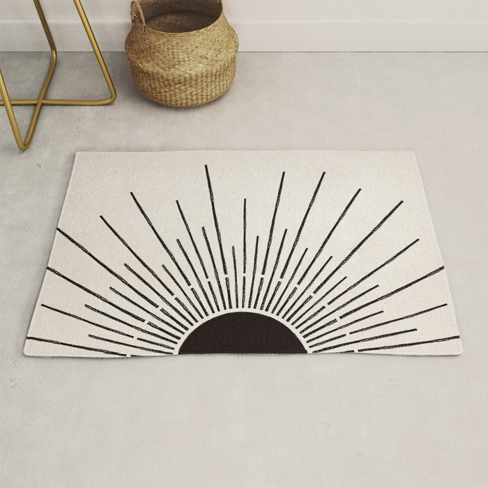 Boho Sun no. 5 Black Rug Gallery Image 1