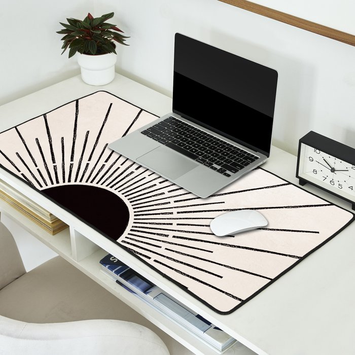 Boho Sun no. 5 Black Desk Mat Gallery Image 2