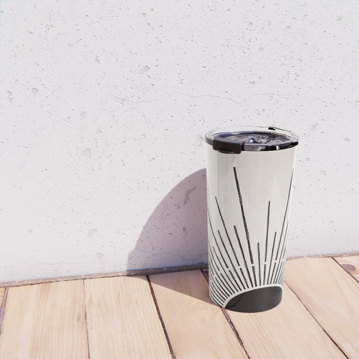 Boho Sun no. 5 Black Travel Mug Gallery Image 4