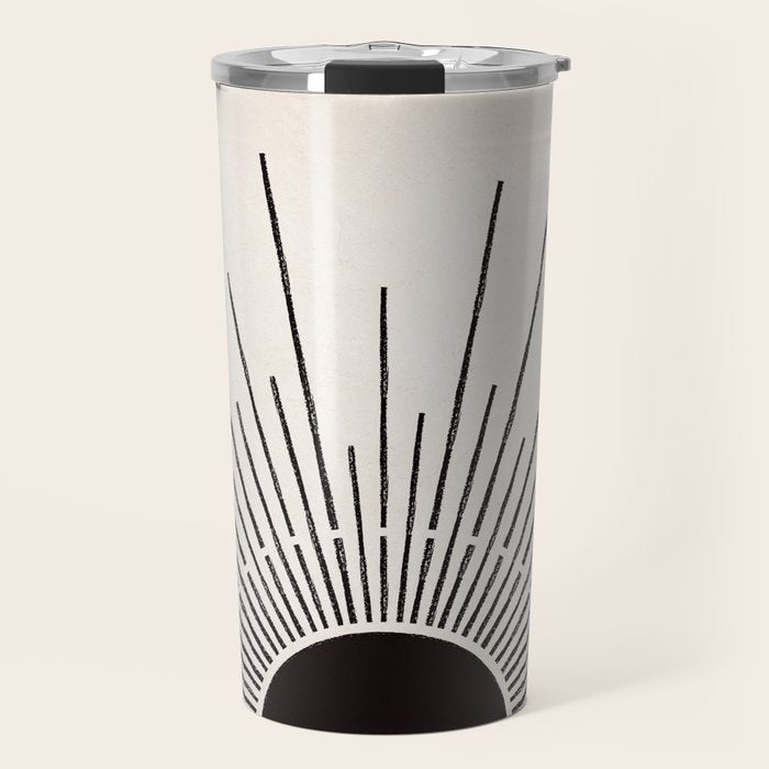Boho Sun no. 5 Black Travel Mug Gallery Image 1