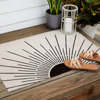 Boho Sun no. 5 Black Outdoor Rug Gallery Image 2