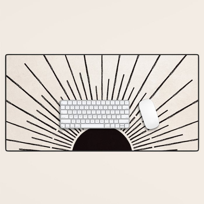 Boho Sun no. 5 Black Desk Mat Gallery Image 1