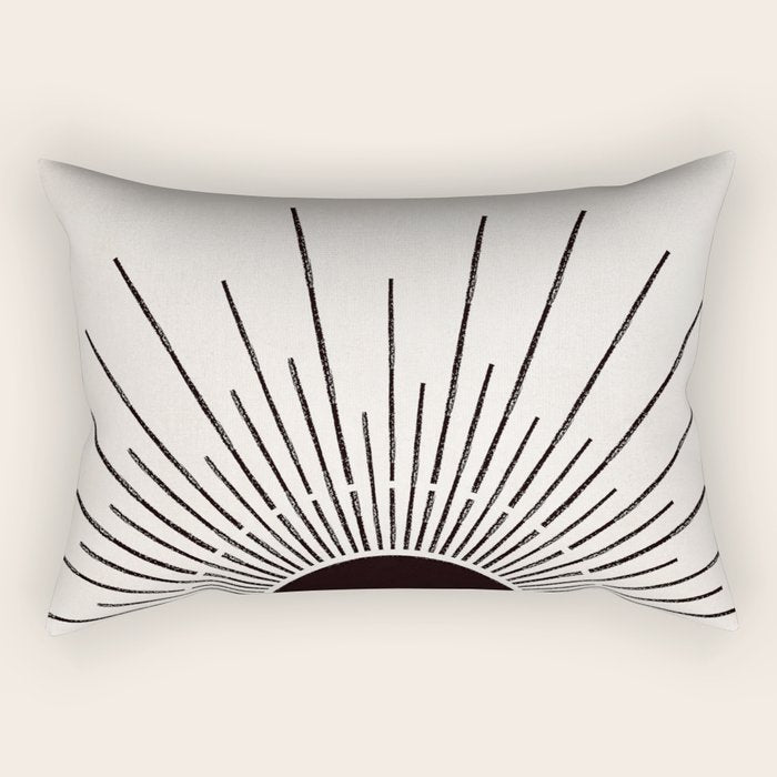 Boho Sun no. 5 Black Rectangular Pillow Gallery Image 2