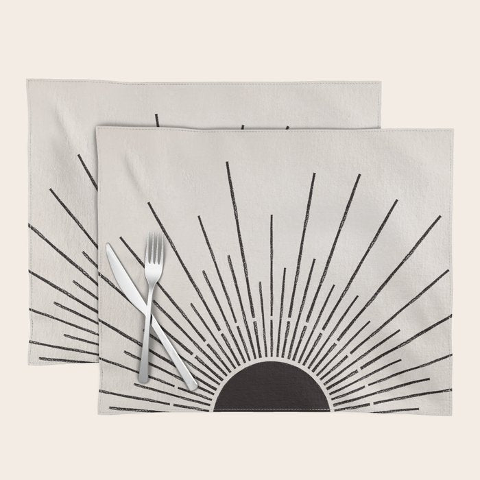Boho Sun no. 5 Black Placemat Gallery Image 1