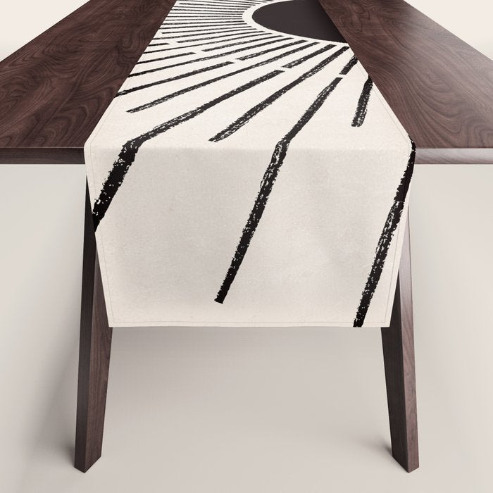 Boho Sun no. 5 Black Table Runner Gallery Image 1