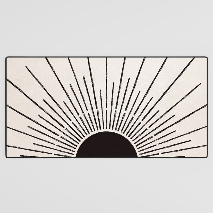 Boho Sun no. 5 Black Desk Mat Gallery Image 3