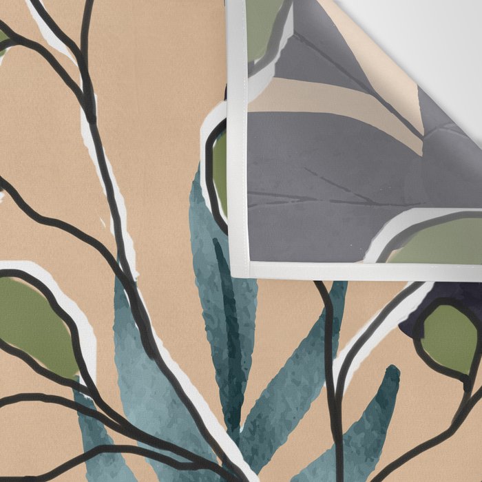Elegant Botanical Line Art 4 Wall Tapestry Gallery Image 3
