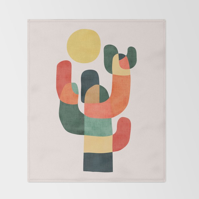 Cactus in the desert Throw Blanket Gallery Image 2
