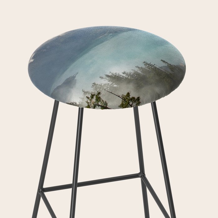 Morning sunshine over the clear mountain blue lake Stool Gallery Image 2