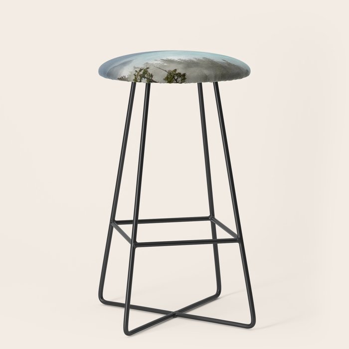 Morning sunshine over the clear mountain blue lake Stool Gallery Image 1
