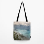 Morning sunshine over the clear mountain blue lake Tote Bag Gallery Image 2