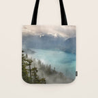 Morning sunshine over the clear mountain blue lake Tote Bag Gallery Image 1