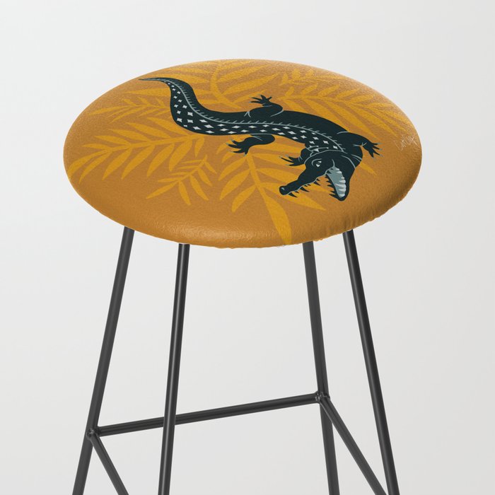 Crocodile - Teal & Ochre Stool Gallery Image 2