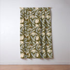Vintage Botanica Olive Bronze - Heritage Revival Floral  Window Curtain Gallery Image 3