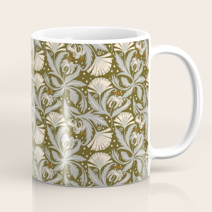 Vintage Botanica Olive Bronze - Heritage Revival Floral  Coffee Mug Gallery Image 1