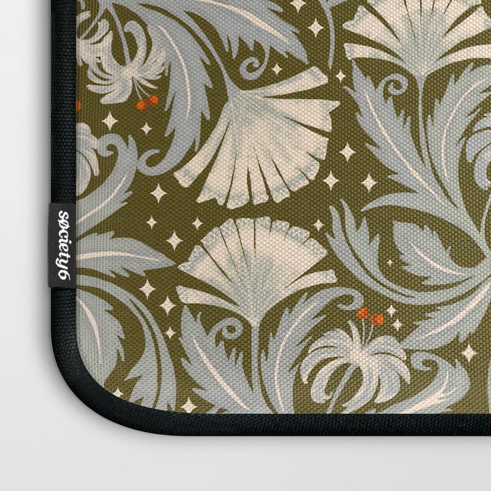 Vintage Botanica Olive Bronze - Heritage Revival Floral  Laptop Sleeve Gallery Image 3