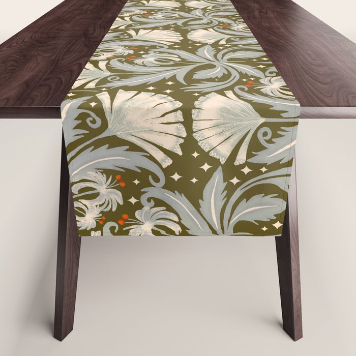 Vintage Botanica Olive Bronze - Heritage Revival Floral  Table Runner Gallery Image 1