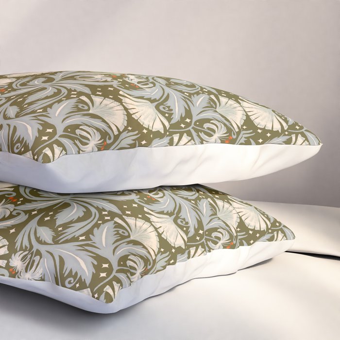 Vintage Botanica Olive Bronze - Heritage Revival Floral  Pillow Sham Gallery Image 3