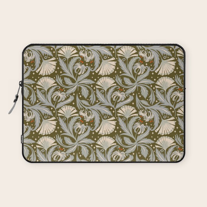 Vintage Botanica Olive Bronze - Heritage Revival Floral  Laptop Sleeve Gallery Image 1