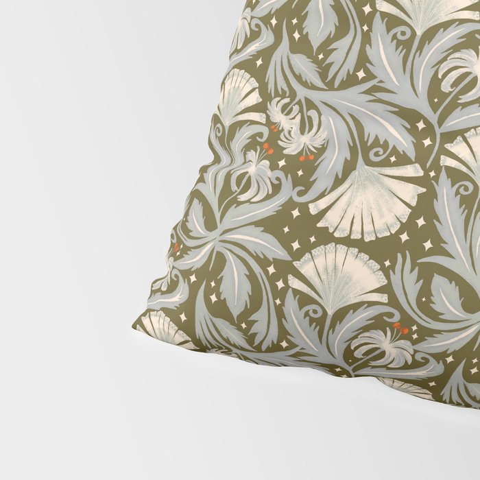 Vintage Botanica Olive Bronze - Heritage Revival Floral  Pillow Sham Gallery Image 4