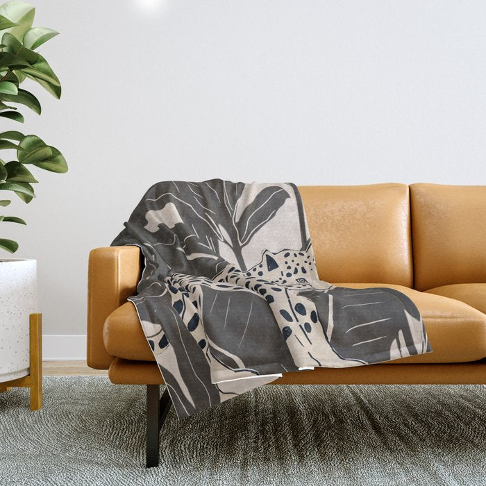 Minimal Jungle Abstract Art 2 Throw Blanket Gallery Image 1