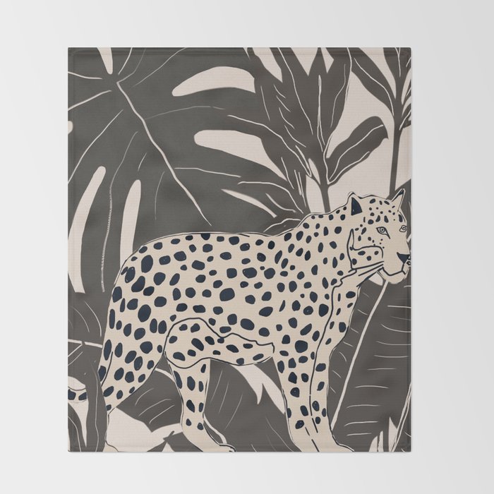 Minimal Jungle Abstract Art 2 Throw Blanket Gallery Image 2