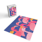 Flamingo Party / Whimsical Bird Illustration Jigsaw Puzzle Gallery Image 2