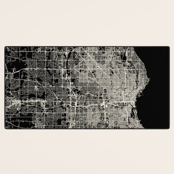 Milwaukee City Map Desk Mat Gallery Image 3