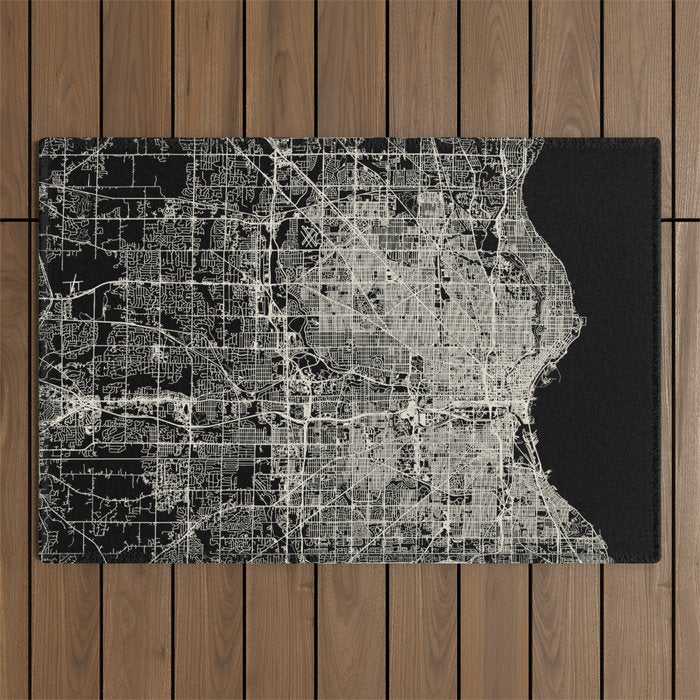 Milwaukee City Map Outdoor Rug Gallery Image 1
