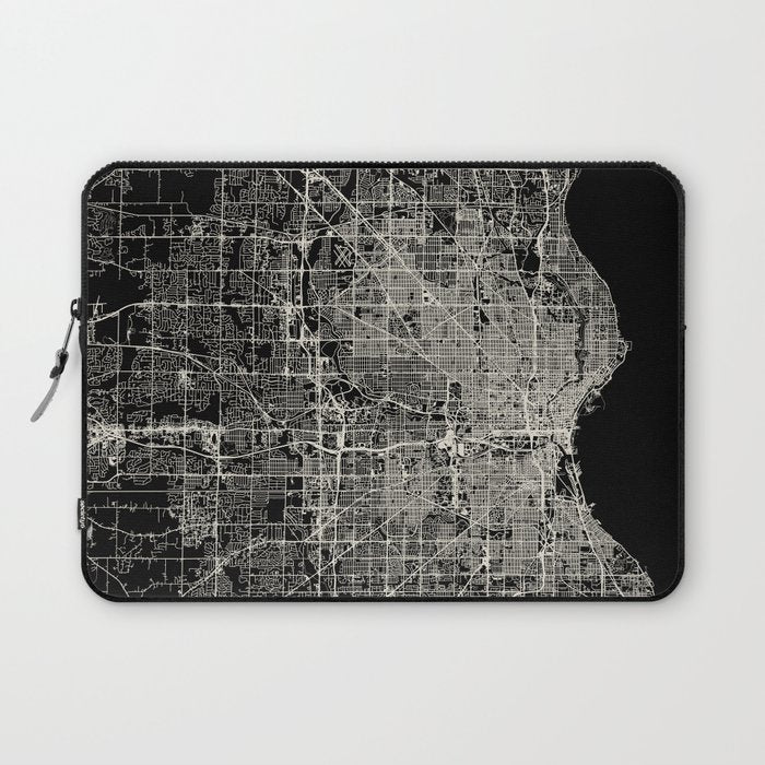 Milwaukee City Map Laptop Sleeve Gallery Image 1