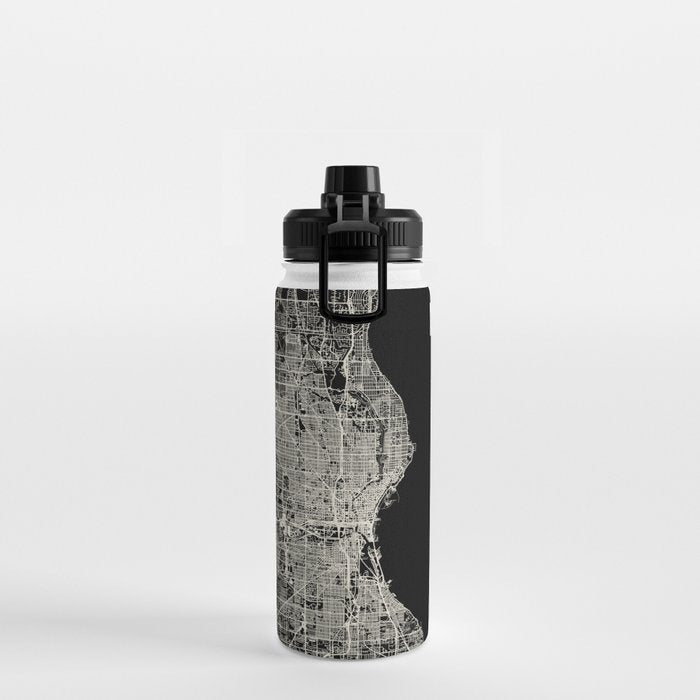 Milwaukee City Map Water Bottle Gallery Image 2