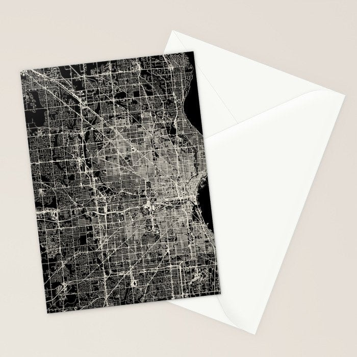 Milwaukee City Map Stationery Card Gallery Image 2