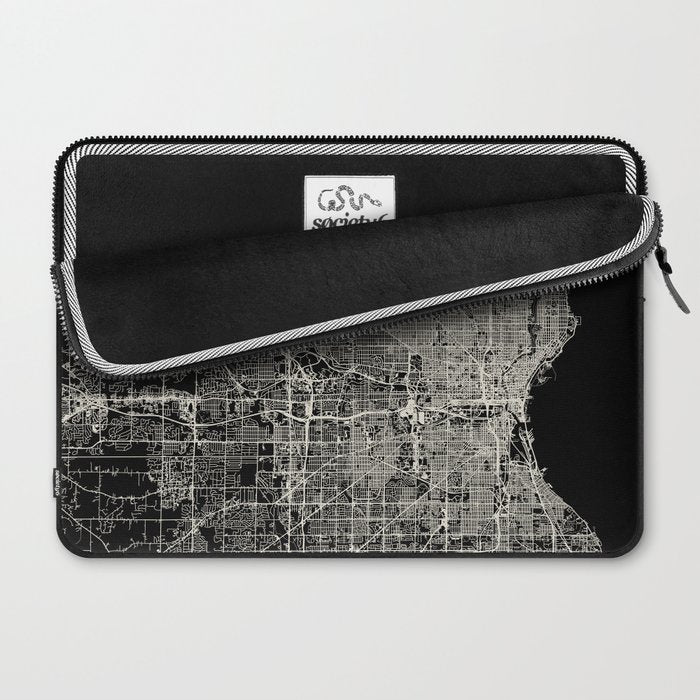 Milwaukee City Map Laptop Sleeve Gallery Image 2