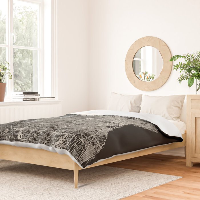 Milwaukee City Map Duvet Cover Gallery Image 2